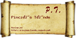 Pinczés Tünde névjegykártya